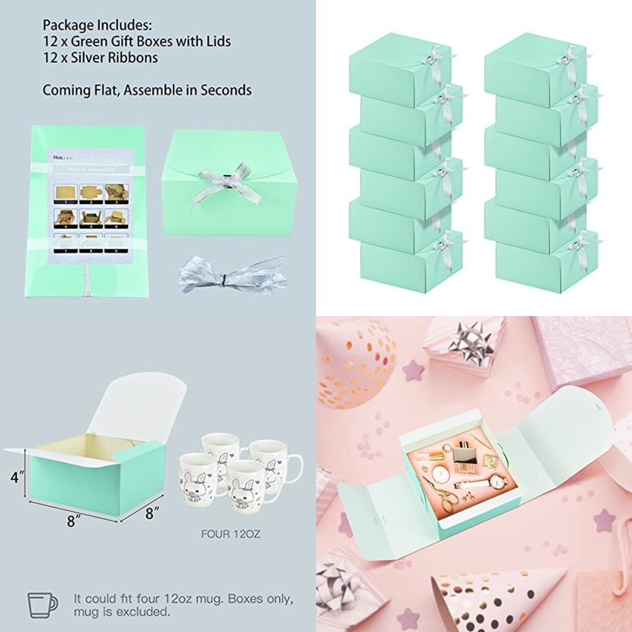 12 Sets Turquoise Green Gift B - Gift Box Wrap Set review and price