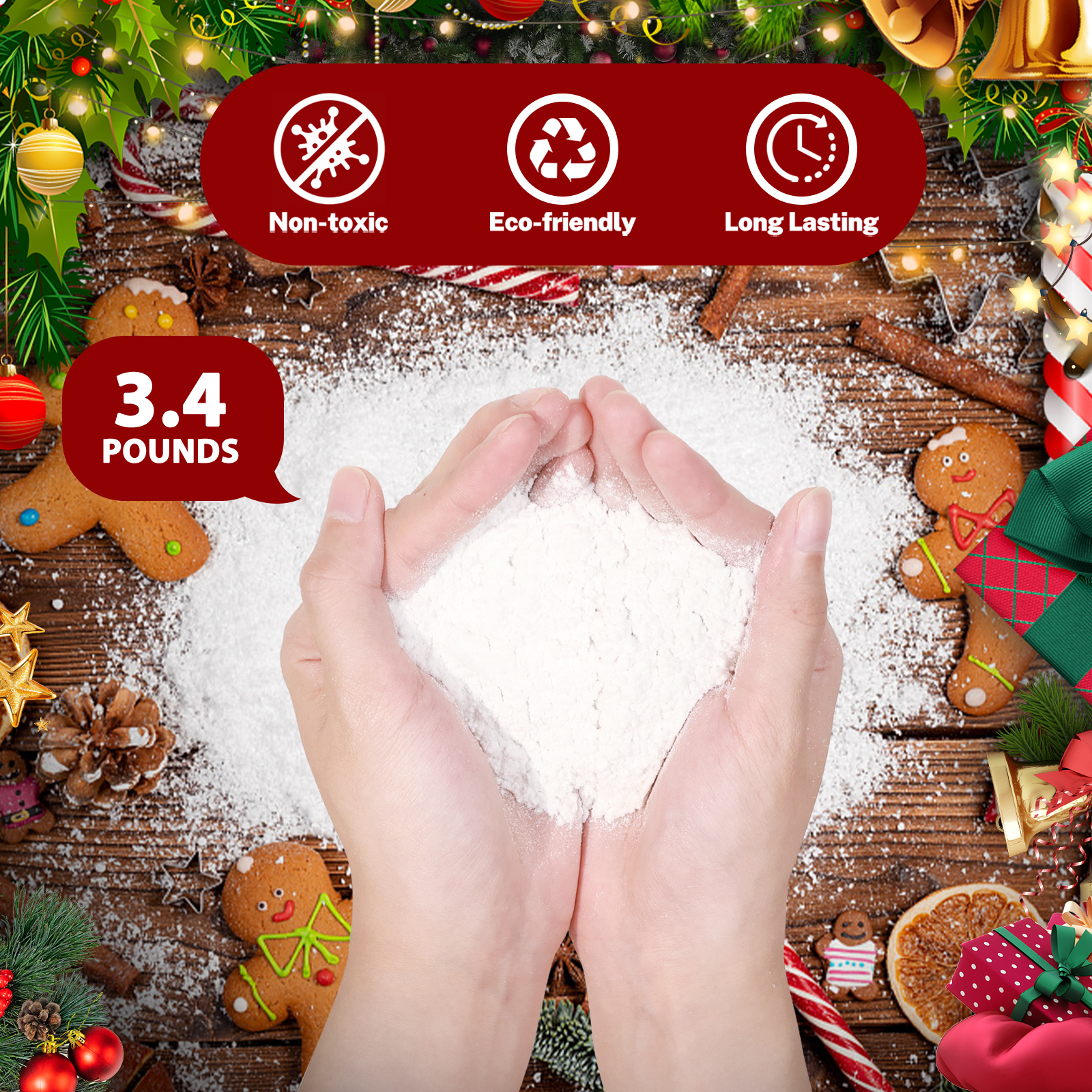3.4 Lbs Artificial Snow Flocki - Christmas Wreath Fake review and price