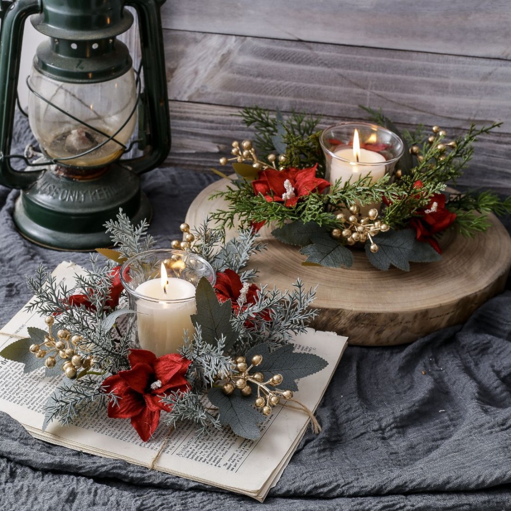 Christmas Candlestick Wreath R - Christmas Wreath Fake review and price
