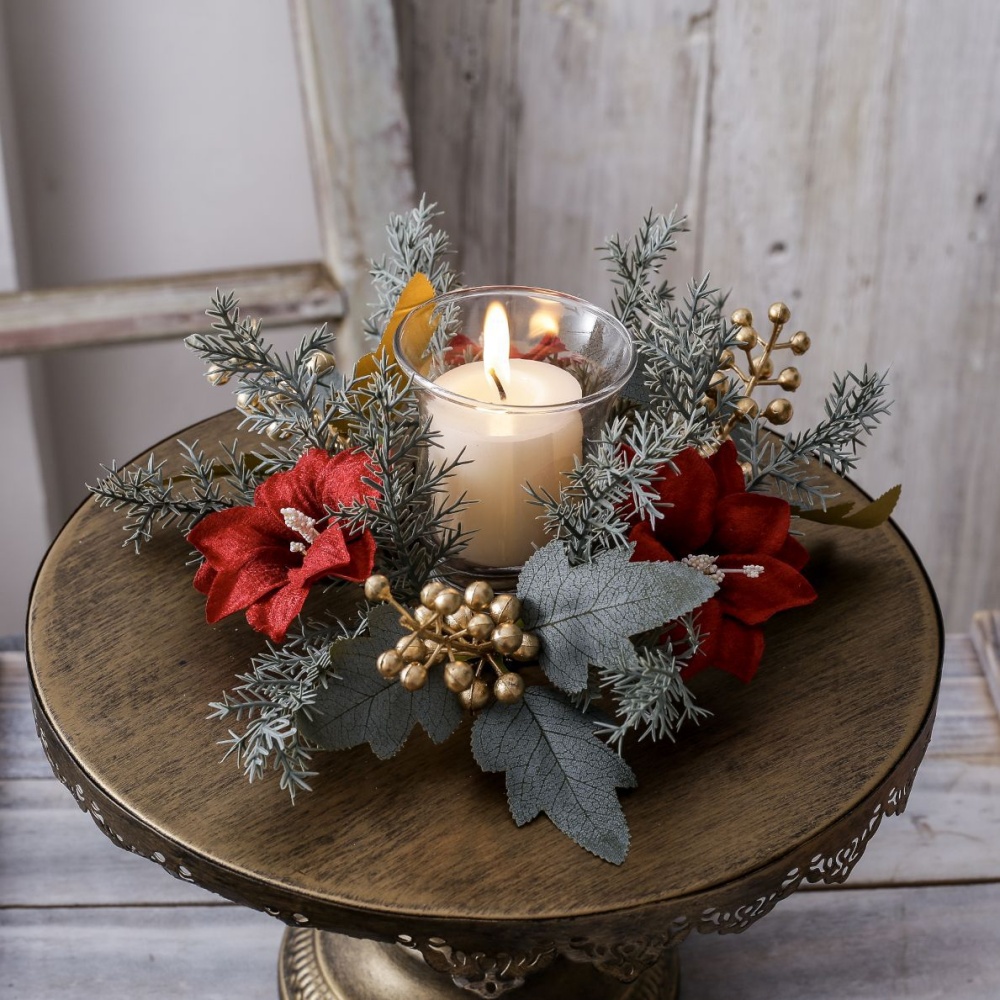 Christmas Candlestick Wreath R - Christmas Wreath Fake review and price