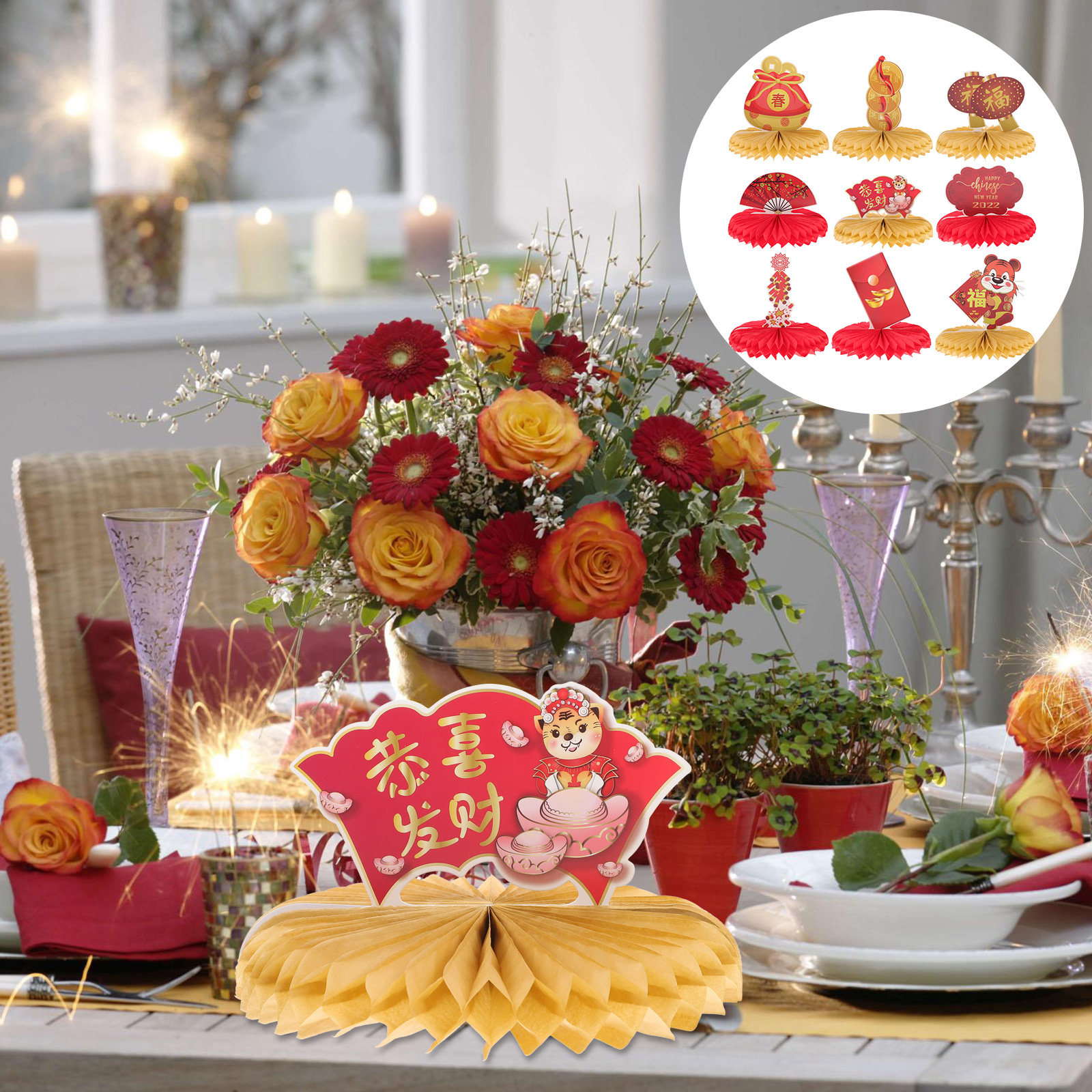 9Pcs Party Honeycomb Ornament  - Ornament Ball Set review and price