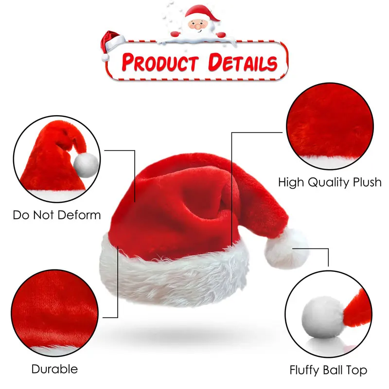 kkjoy Long Plush Red Santa Hat - Santa Hat Plush review and price