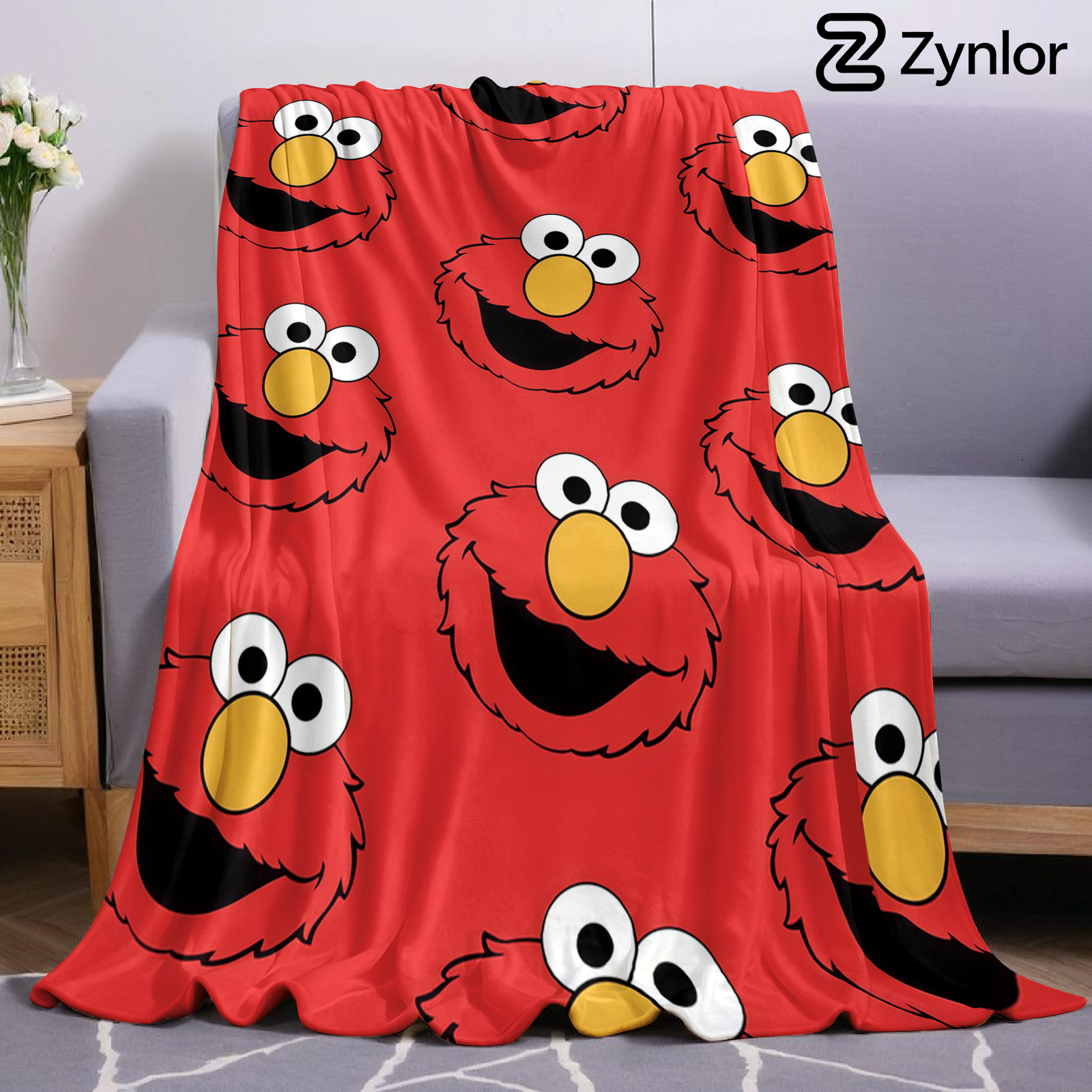 Elmo Face Cartoon Anime Print  - Christmas Throw Blanket review and price