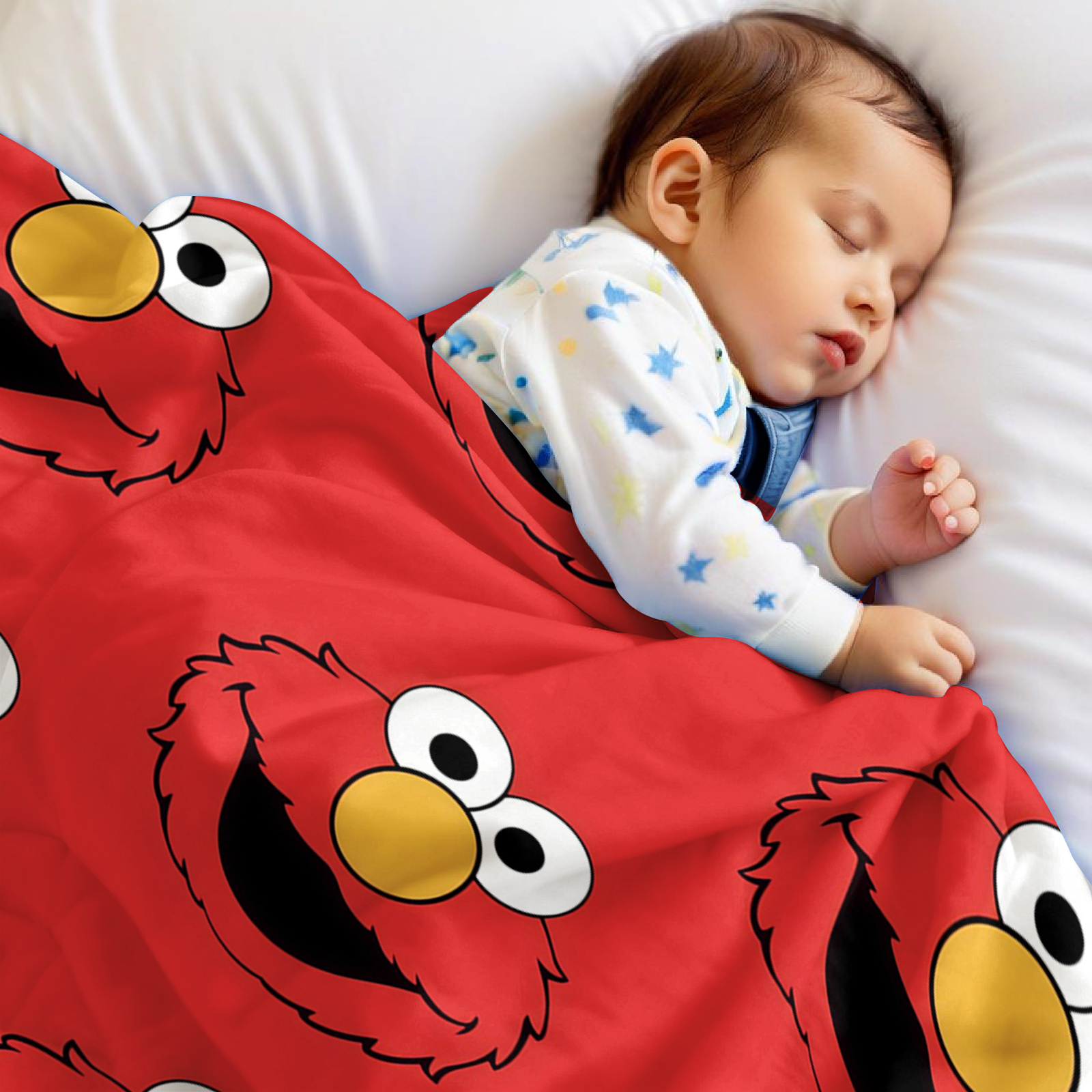 Elmo Face Cartoon Anime Print  - Christmas Throw Blanket review and price