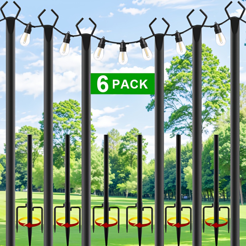 6pcs Metal Light Poles, 8.9ft  - Christmas Lights Outdoor review and price