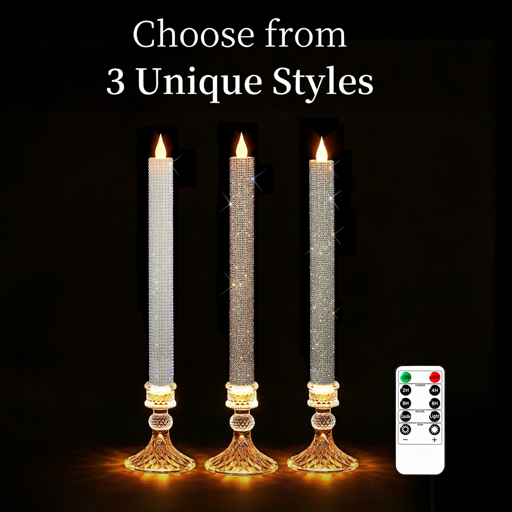 Flameless Taper Candle Set of  - Holiday Candle Set review and price