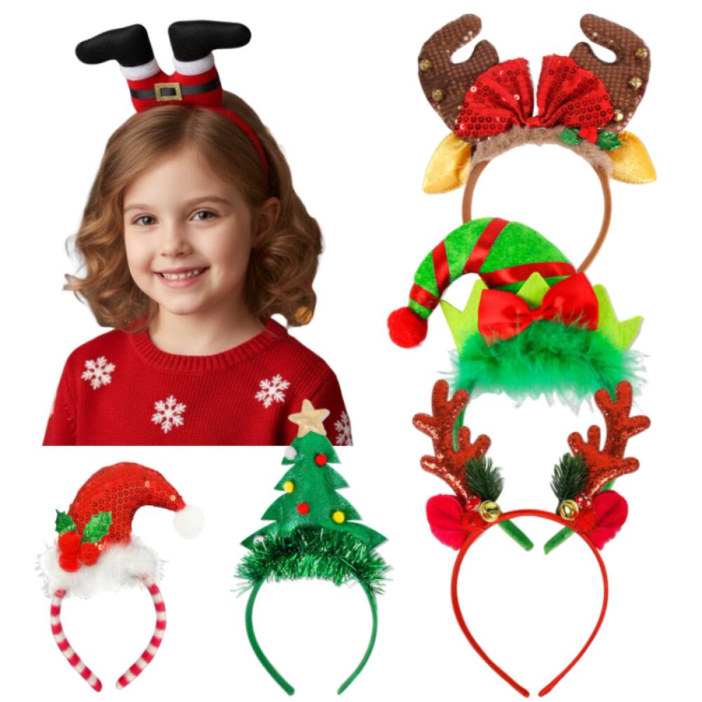 1 Piece/5Pcs Funny Santa Claus - Reindeer Antlers Headband review and price