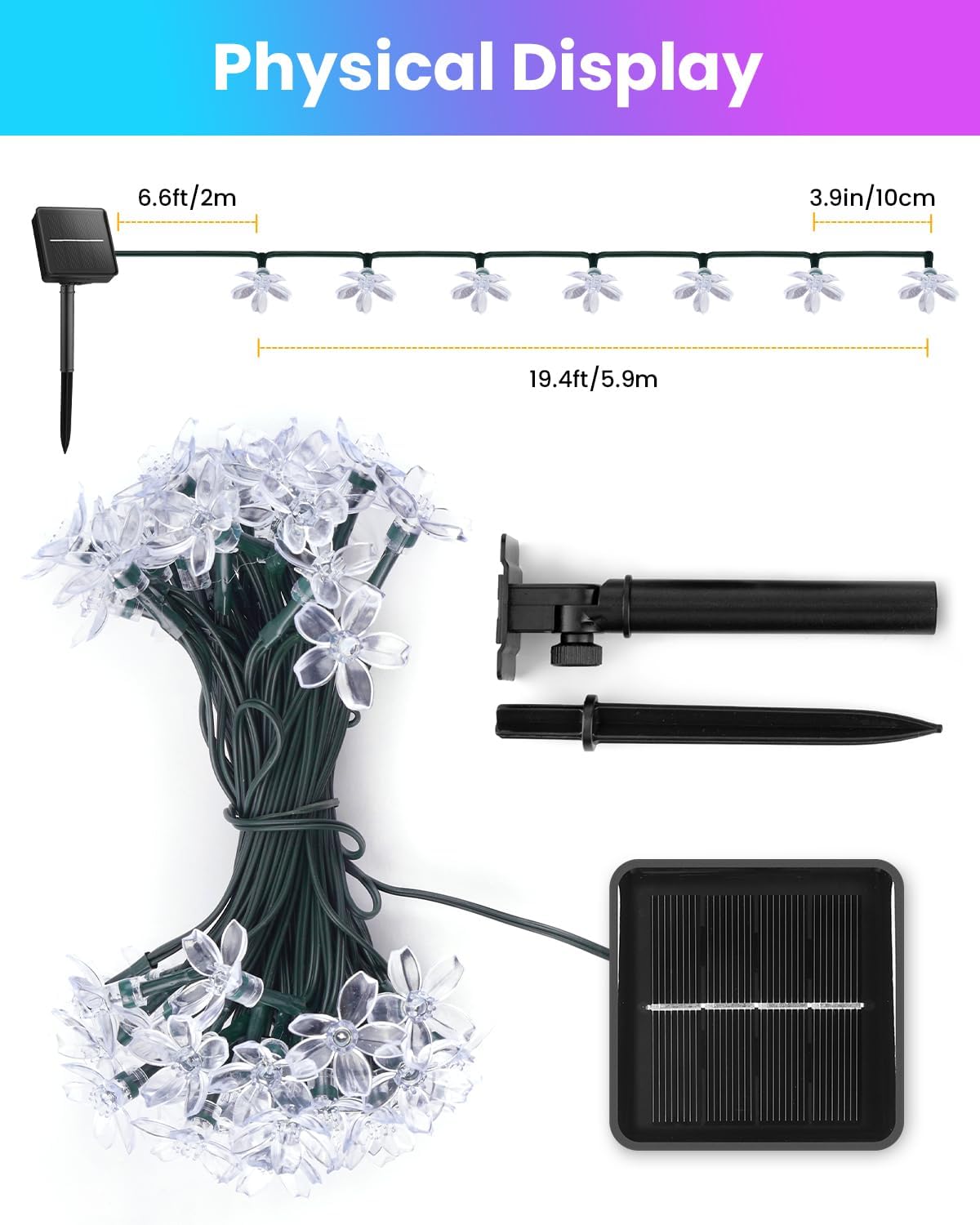 60 LED Flower Solar String Lig - Christmas Lights Outdoor review and price